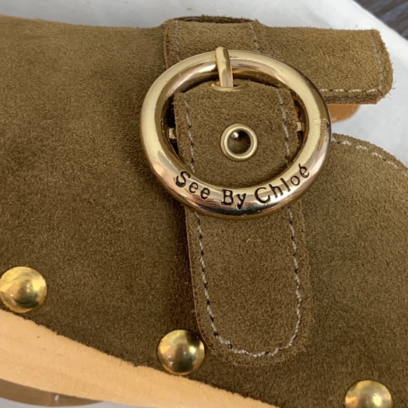 See by Chloé Vivienne Clog Mule in Khaki Suede EU 38 - Picture 5 of 10